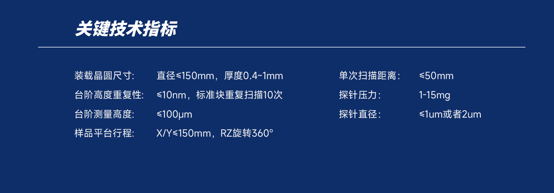 國產(chǎn)臺階儀JS100A技術指標