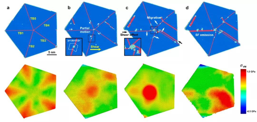 浙江大學使用原位電鏡技術揭示五重孿晶的內在變形機制(圖3)